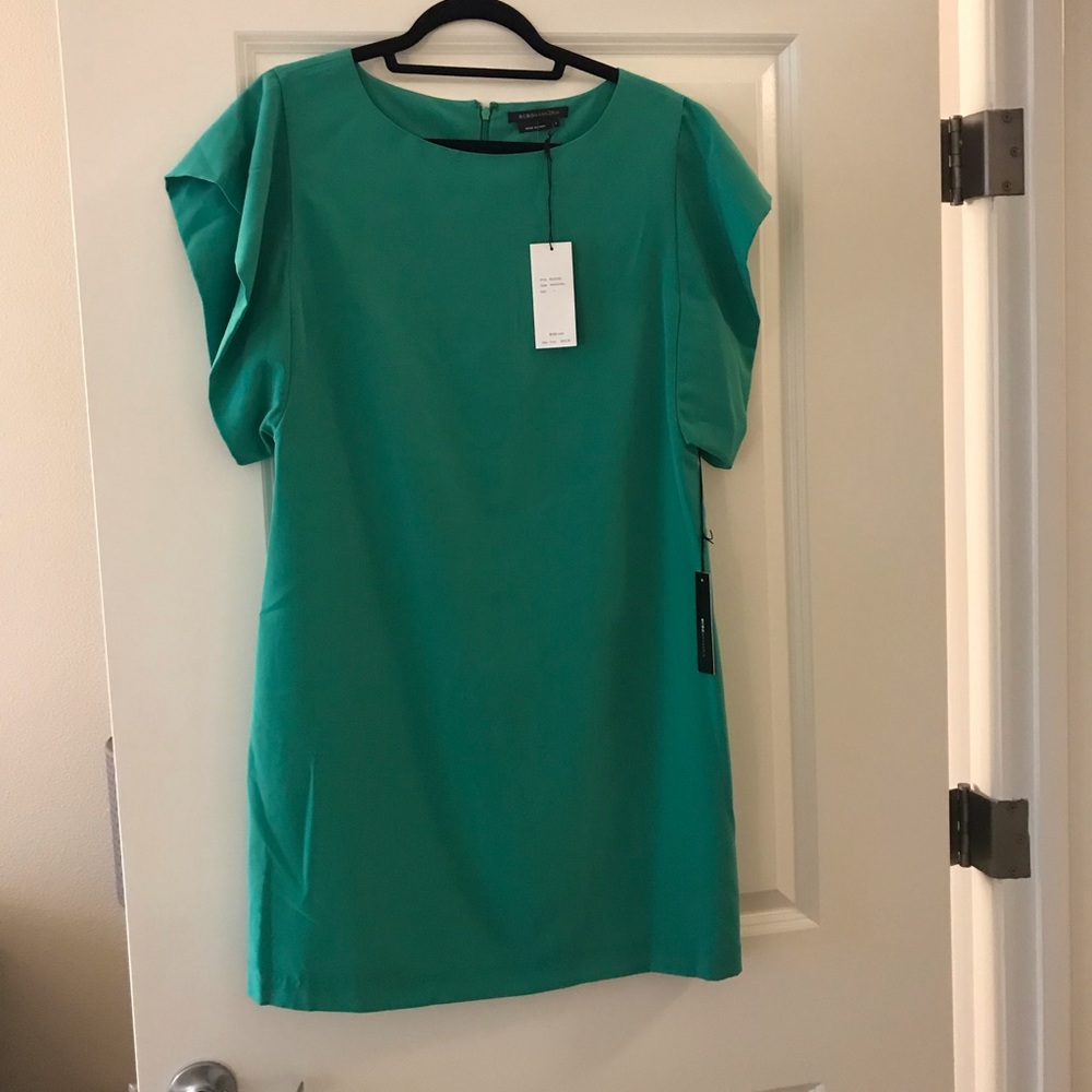 Cap sleeve turquoise dress